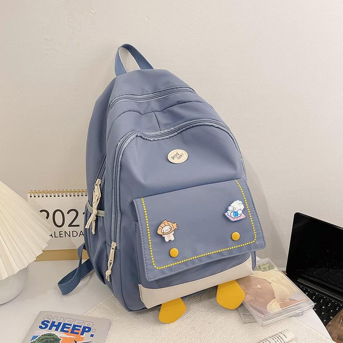 Gambar Mismi Inari Bag Tas Ransel Wanita Korea Lucu Backpack Sekolah - 17I - Biru dari Mismi Official Store undefined Tokopedia
