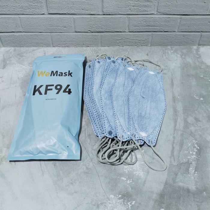 Gambar masker korea 3d kf94 warna pink-biru-merah-abu-ungu-oren-hot pink 10pc - silver blue dari velvetshop undefined Tokopedia