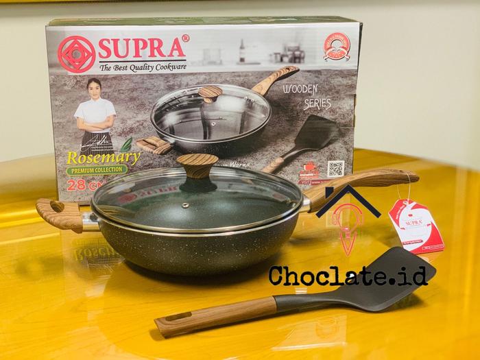 Gambar Rapa Supra Wok pan Marble Anti Lengket + Tutup dan Sodet 28cm - WOKPAN 28CM dari RatuMama undefined Tokopedia