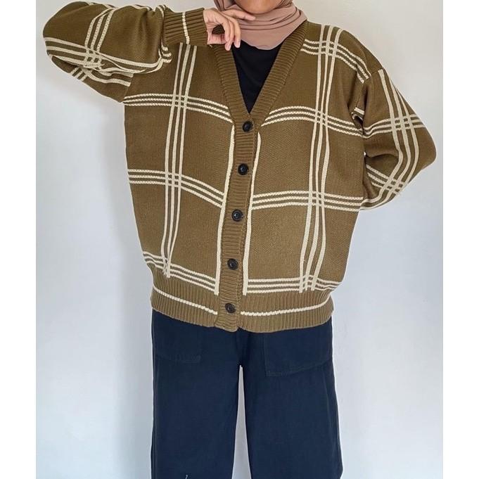 Gambar Cardigan knit rajut wanita pria mingyu seventeen premium korea murah - bronze, M fit to L dari ourklambistyle undefined Tokopedia