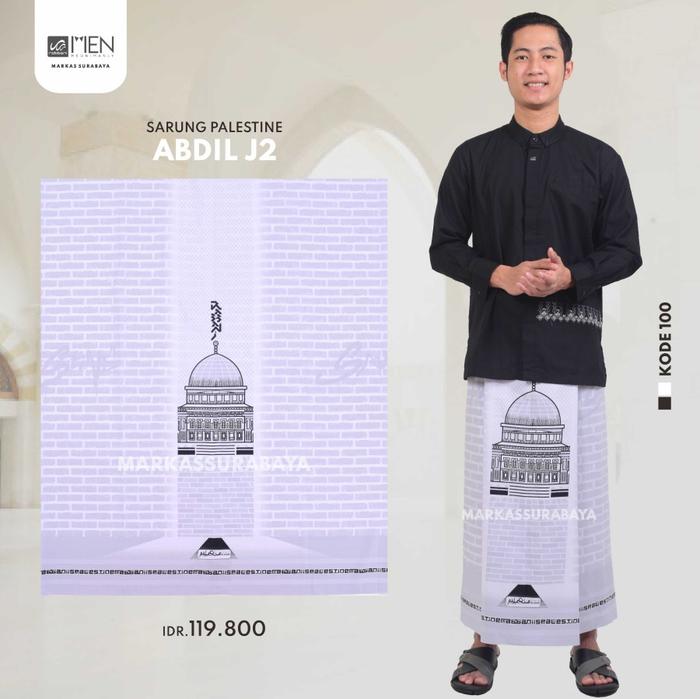 Gambar Sarung Rabbani Palestina Abdil J2 Warna Putih Dan Navy Motif Palestine - Abdil J2 Putih dari Mikha Fashion undefined Tokopedia