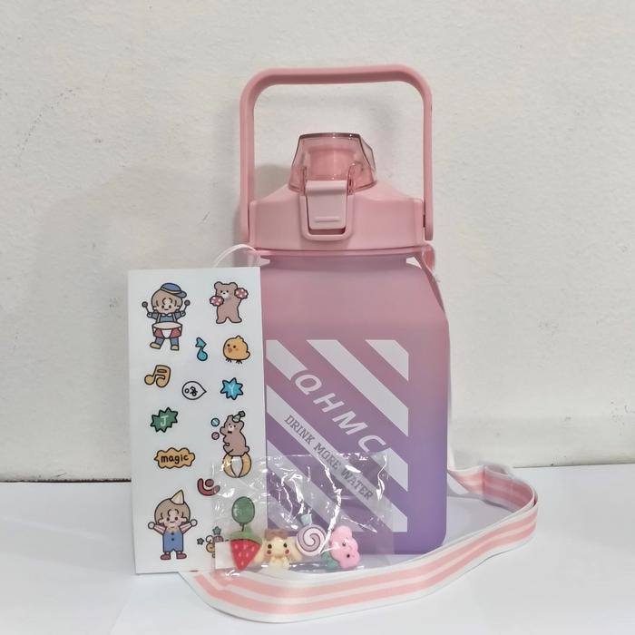 Gambar Botol Gemoy Kotak Gradasi Botol Minum Viral Rainbow Botol Big Belly - Pink dari Riskashop10 undefined Tokopedia