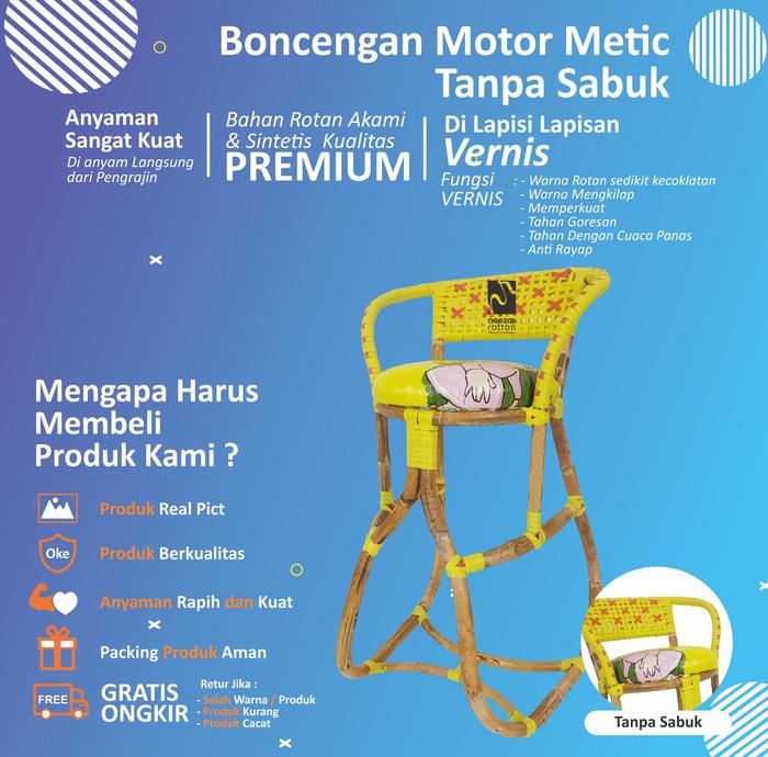 Gambar Jok Kursi Bonceng anak Boncengan Motor Matic di depan PAKAI SABUK - Cewe TanpaSabuk dari Asiyah Craft undefined Tokopedia