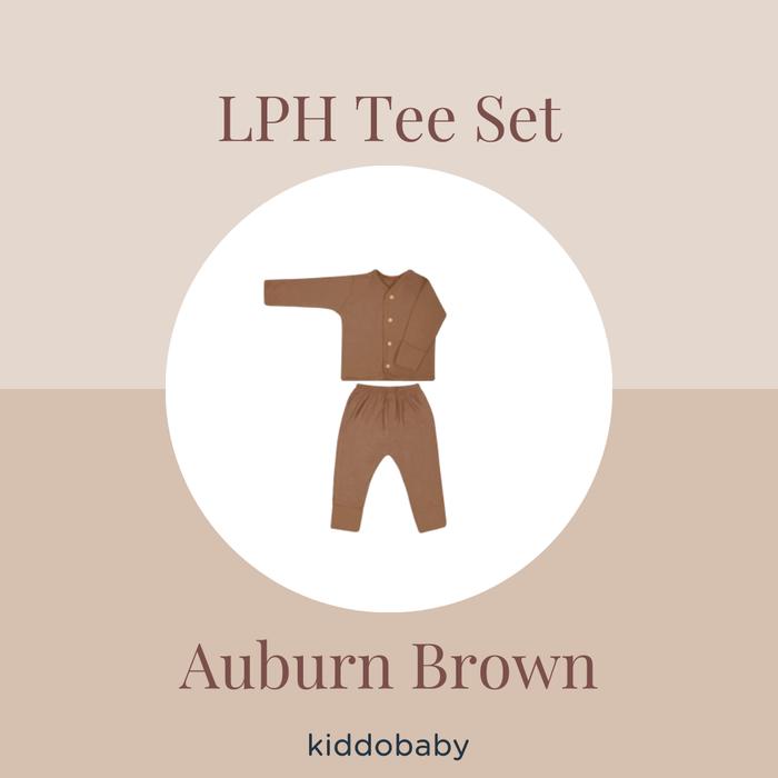 Gambar Little Palmerhaus Button Tee Set Long Sleeve | Baju Set Anak - Auburn Brown, 6-12m dari Kiddobabystore undefined Tokopedia