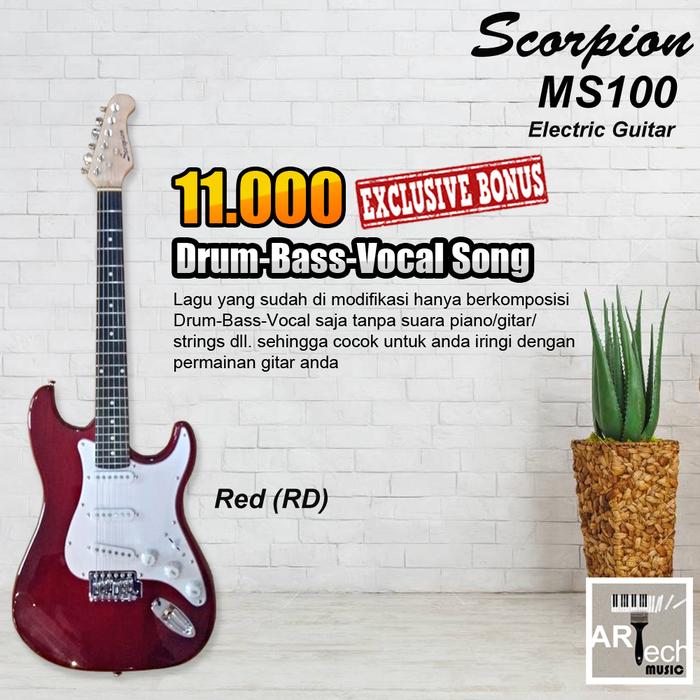 Gambar Scorpion MS100 / MS 100 Guitar Electric - Gitar Elektrik Original - Red dari Artech Music undefined Tokopedia
