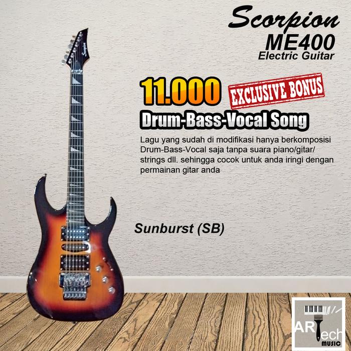 Gambar Scorpion ME400 / ME 400 Guitar Electric - Gitar Elektrik Original - Sunburst dari Artech Music undefined Tokopedia