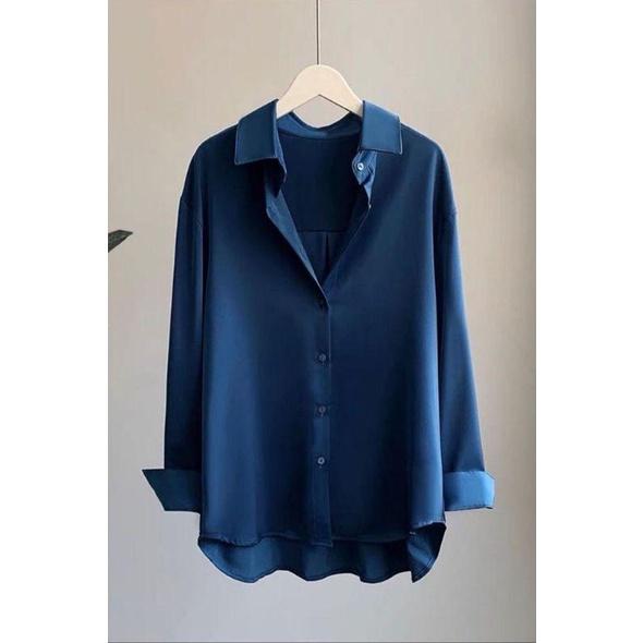 Gambar Baju Atasan Shirt Wanita Hemclo Jumbo Ukuran S M L XL XXL XXXL 5L - Navy, M dari afdhol_muslim undefined Tokopedia