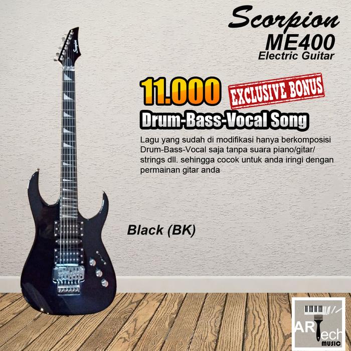 Gambar Scorpion ME400 / ME 400 Guitar Electric - Gitar Elektrik Original - Black dari Artech Music undefined Tokopedia
