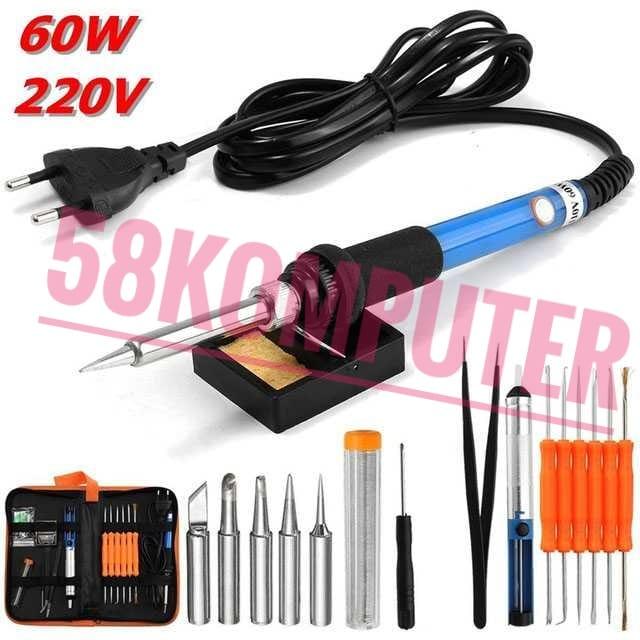 Gambar Set Peralatan Solder Listrik Iron Adjustable Temperature 60W 220V - SOLDER 7 IN1 dari 58KOMPUTER undefined Tokopedia
