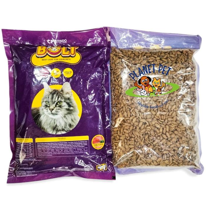 Gambar makanan kucing Bolt tuna ikan donat salmon Cat food 800 gr Repack - ikan dari Planet pet.store undefined Tokopedia