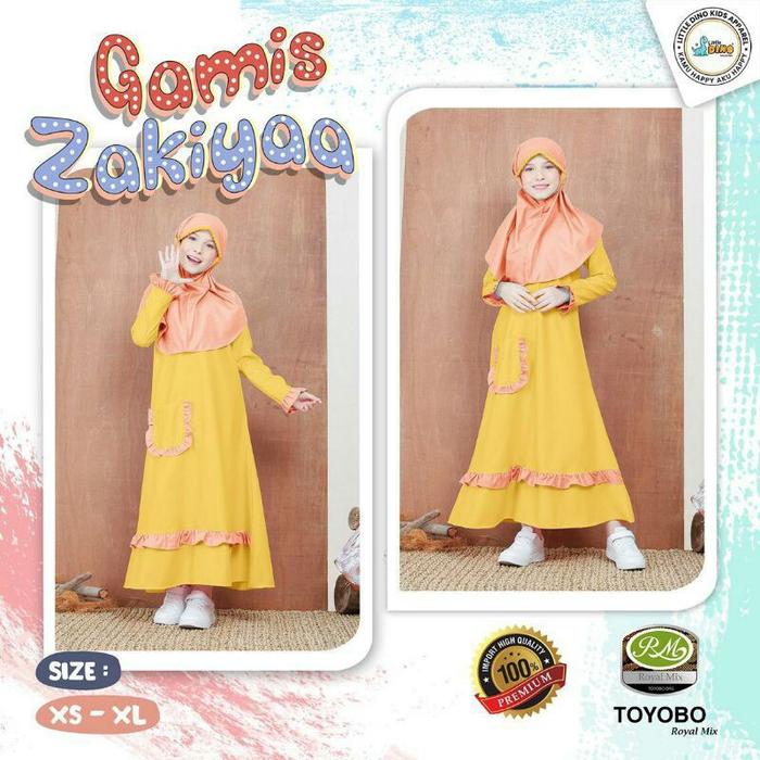 Gambar 6-13 tahun Zakiyaa gamis anak bahan toyobo royal mix Little dino dari ALIFA.KIDSTORE undefined 4 Tokopedia
