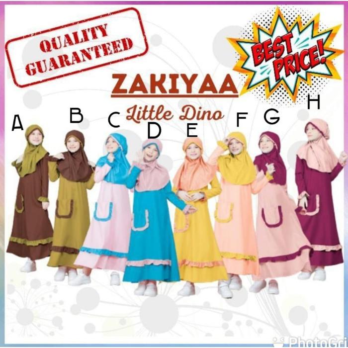 Gambar 6-13 tahun Zakiyaa gamis anak bahan toyobo royal mix Little dino dari ALIFA.KIDSTORE undefined Tokopedia