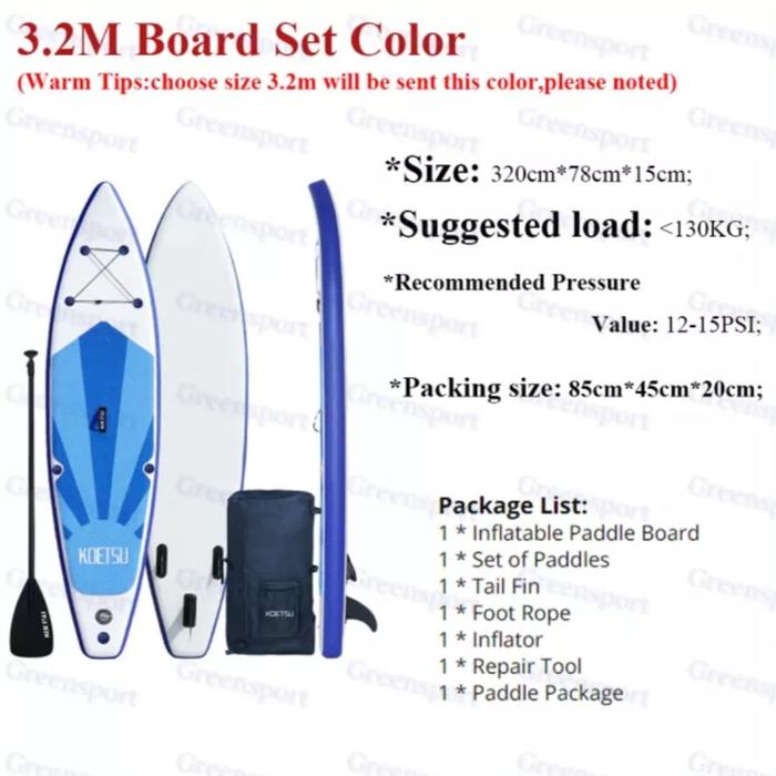 Gambar stand up paddle board SUP INFLATABLE papan surfing selancar padle inch - 3.2 meter dari grosir munafie jkt undefined Tokopedia