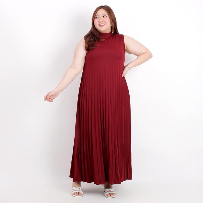 Gambar Eve Baju Pesta Big Size Baju Dress Jumbo Wanita Hyget Premium FDD030 - MAROON dari Eve Maternity Store undefined Tokopedia