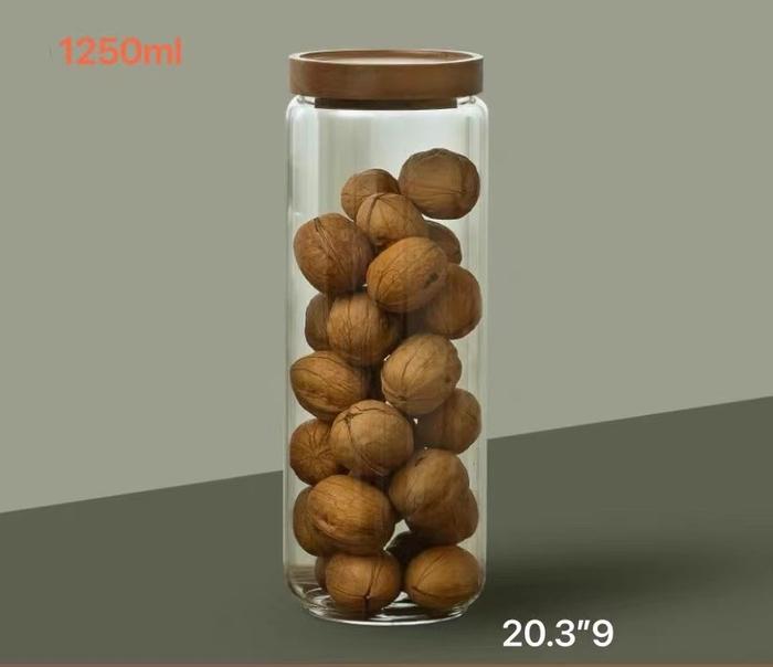 Gambar Toples Tebal Tutup Kayu Akasia - 1250ml dari Home Decor Zega undefined Tokopedia