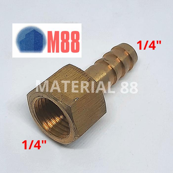 Gambar SDD 1/4 × 1/4 Nepple Selang Kuningan Sok Drat Dalam Nipple Kran 0.25 dari MATERIAL 88 undefined Tokopedia