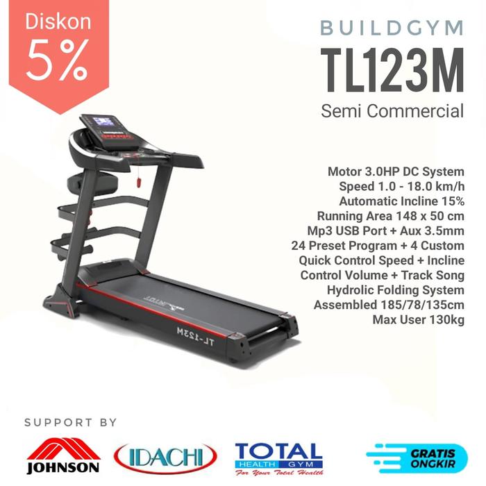 Treadmill Electric TL-123M Treadmill Elektrik Fungsi TL123M di  Buildgymfitness Tokopedia