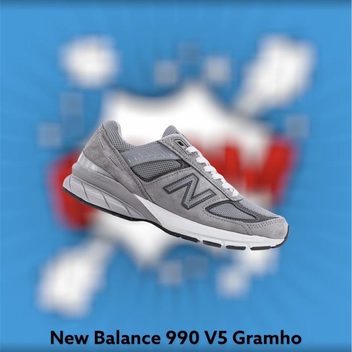 Promo NB 990 v4 New Balance 990 v5 Gramho Hitam, 40 Kota