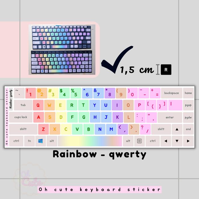 Gambar Rainbow Keyboard Sticker 4 Models for Windows - Oh Cute - rainb-qwerty dari Oh Cute undefined Tokopedia
