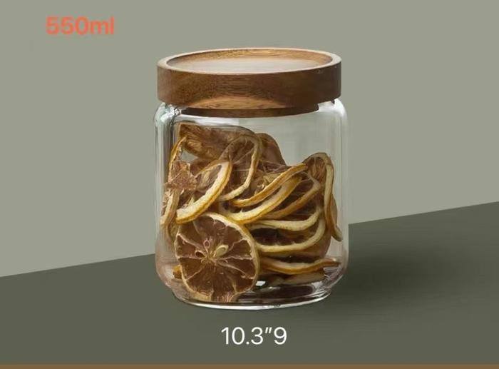 Gambar Toples Tebal Tutup Kayu Akasia - 550ml dari Home Decor Zega undefined Tokopedia