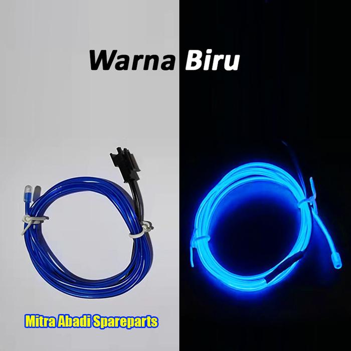 Gambar Lampu EL Wire 1 METER LED Light + Kabel Soket Konektor SIAP PAKAI - Biru dari Mitra Abadi Spareparts undefined Tokopedia