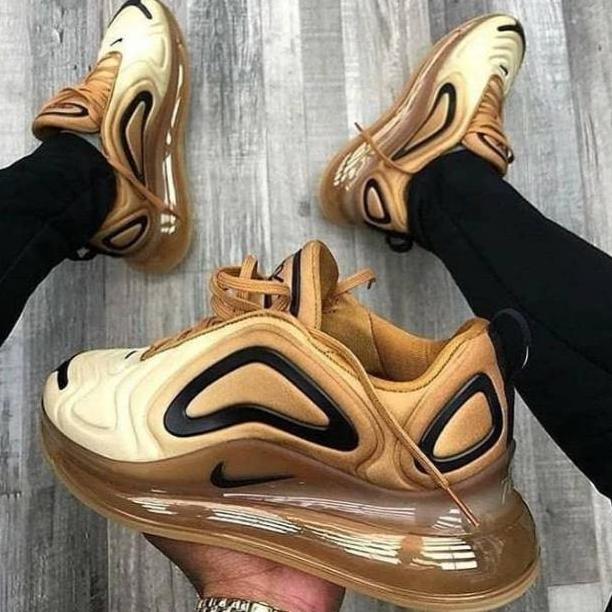 Jual Sneakers Pria Sepatu Olahraga Nike Air Max 720 Gold Premium