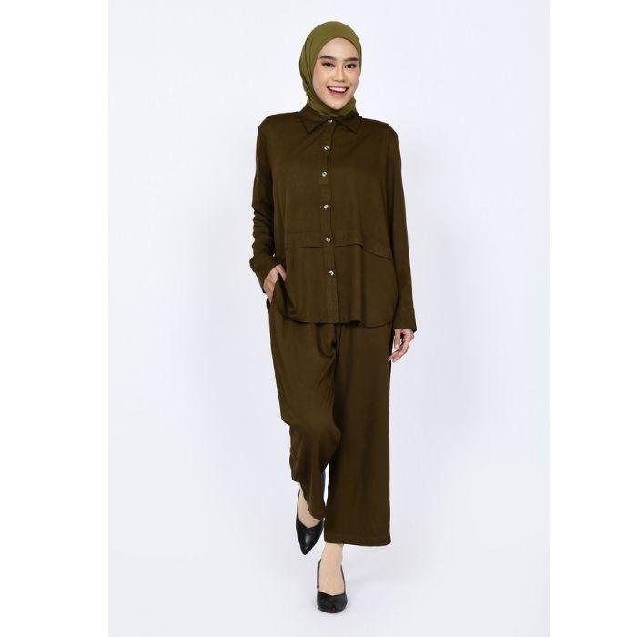 Gambar Setelan Kulot Wanita Kantor Formal LE ZAHRA SIGNATURE Set Kulot Anita - OLIVE, L dari LEZAHRASIGNATURE undefined Tokopedia