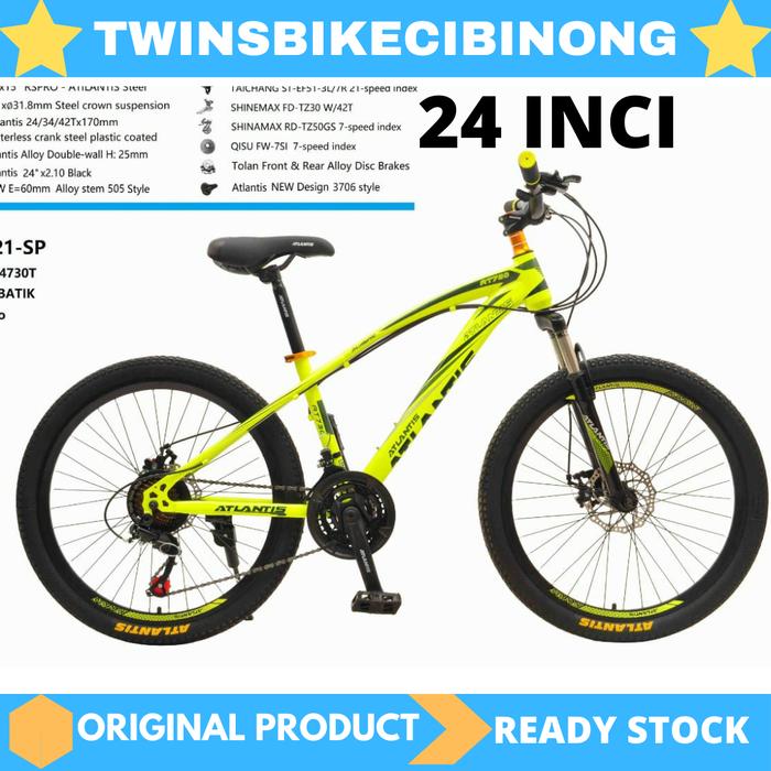 Gambar SEPEDA GUNUNG MTB 24 INC ATLANTIS 730 NEW - Yellow dari Twinsbikecibinong undefined Tokopedia
