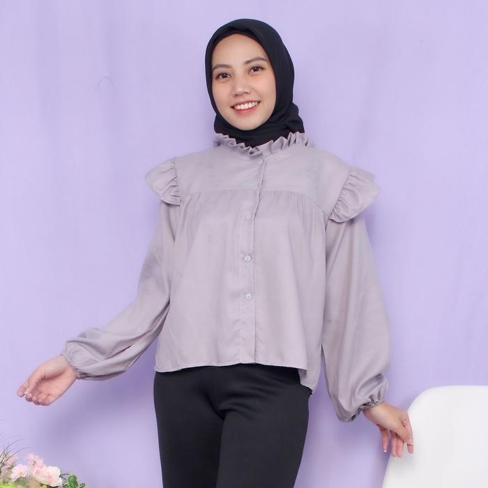 Gambar Puffy Blouse Wanita - Abu-abu dari RJ Fashion undefined Tokopedia