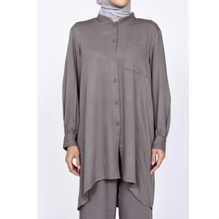 Gambar Tunik Muslim Wanita LE ZAHRA SIGNATURE Tunik Rayon Nisa - grey, M dari LEZAHRASIGNATURE Kota Bandung Tokopedia