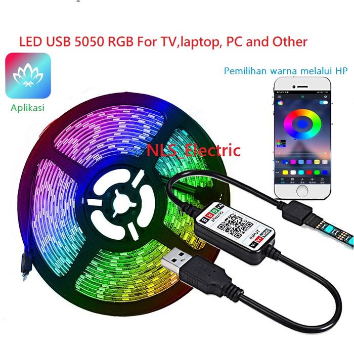 Gambar NLS LED Strip Lampu RGB USB DC 5V 5050 + Remote untuk TV PC  DLL - 1 meter dari NLS Corp undefined Tokopedia