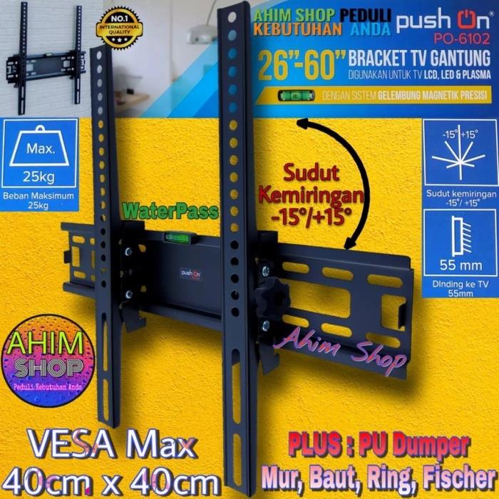Gambar Bracket / Braket / Breket TV PUSH ON 26 32 40 42 43 50 55 60 INCH - bracket 26-60 dari LAPAK BARROKAH_NEW undefined Tokopedia