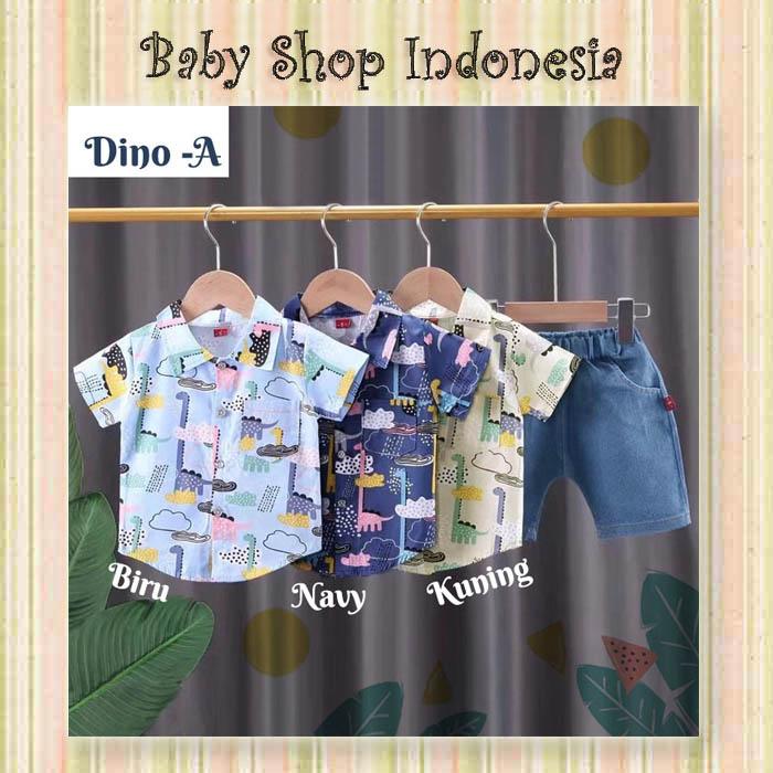Gambar Setelan Kemeja Anak Cowok Import Murah Setelan Baju Anak Import Dino A - S dari Baby Fuku Shop Indonesia undefined 5 Tokopedia