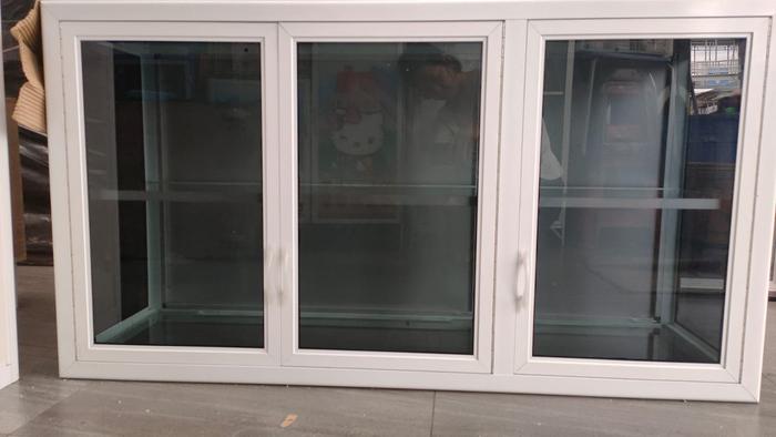 Gambar Kitchen Set 3 Pintu Minimalis Aluminium ACP Warna Frame Putih - Kaca Ryben dari hardwarehousejkt undefined Tokopedia