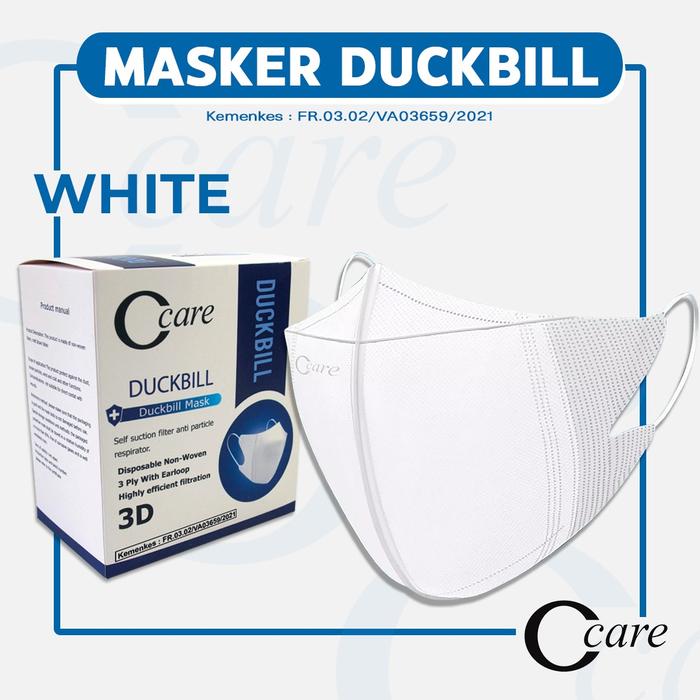 Gambar C care Duckbill 3D Stereo 3 Ply Isi 50 Pcs Masker Duckbill Import - - Putih dari Coolpad.Health undefined Tokopedia