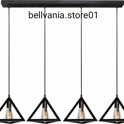 Gambar Lampu Gantung Hias Minimalis 1 Set Empat Cabang isi 4 pcs - sjajar segitiga dari BELLVANIA_STORE01 undefined Tokopedia