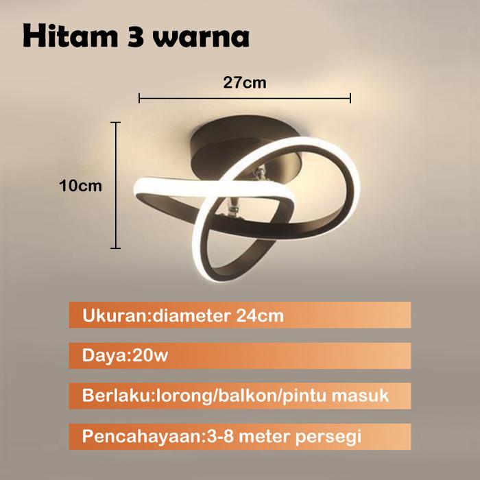 Gambar 3 Warna Lampu Plafon Lampu Hias Rumah Ruang Tamu Kamar Minimalis Tempa - Hitam dari Morinome undefined Tokopedia