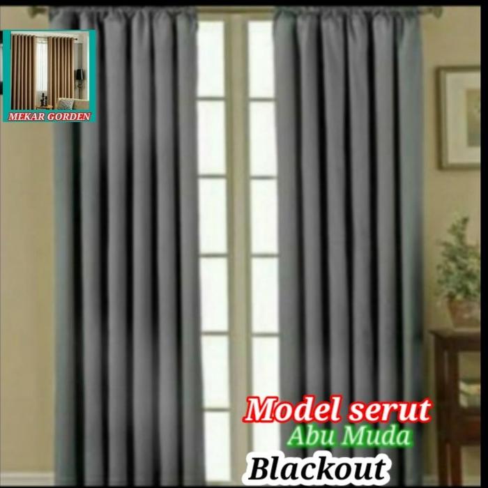 Gambar Gorden blackout korden jendela hordeng pintu tirai jendela minimalis - Cream, L140cm x T150cm dari MEKAR GORDENG undefined 5 Tokopedia