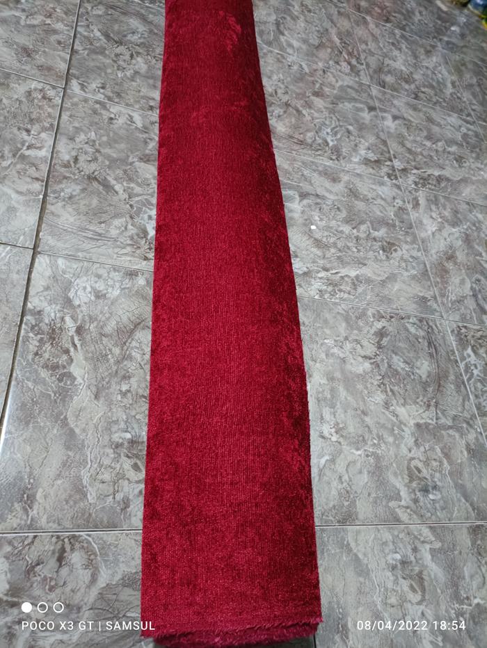 Gambar Kulit Bahan Kain Furniture Sofa Kursi Jok Chenille Polos Meteran - Merah, 100cm x 140cm dari AmbuluShop undefined Tokopedia