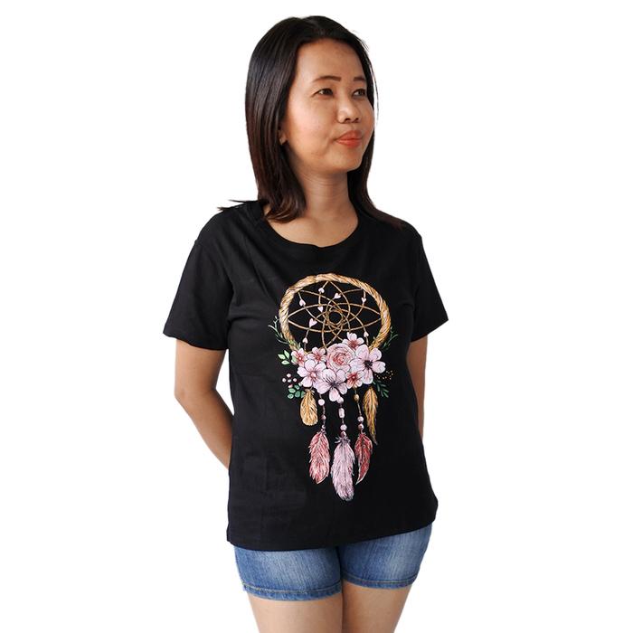 Gambar CHERON 17533- Kaos Oblong Wanita Dewasa Fit L Baju Atasan Cewek Tumblr - Hitam, L dari CHERON undefined Tokopedia