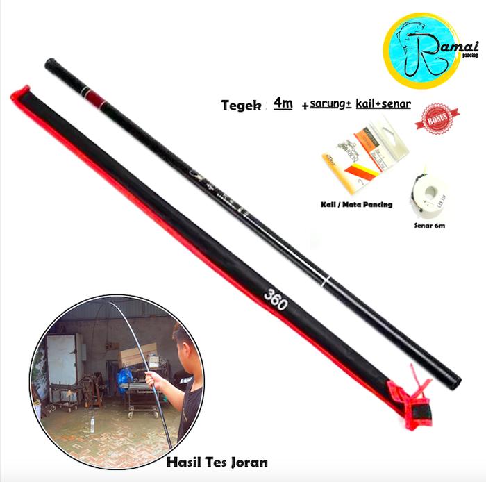 Gambar 1 SET JORAN TEGEK KOMPLIT PANCING KAIL SENAR TERJANGKAU HITAM 360 - 4m+kailsenar dari Ramai Pancing undefined Tokopedia