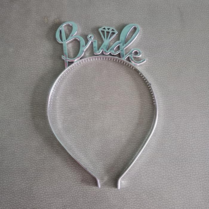 Gambar Bando Plastik Tulisan Bride/ Headband Tulisan Bride - Silver dari King Party 24 undefined Tokopedia