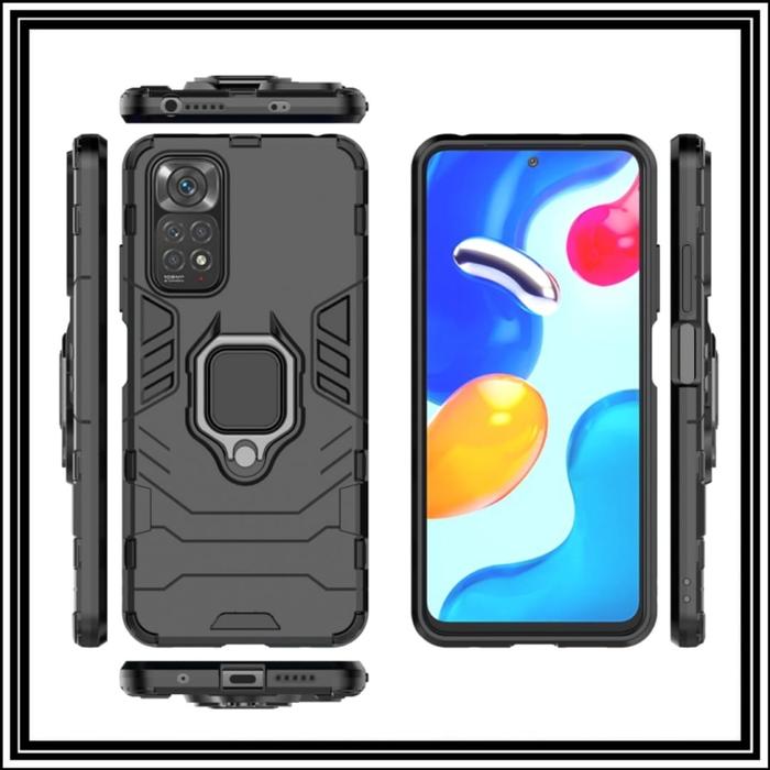 Gambar XIAOMI REDMI NOTE 11 PRO / 11E 5G 4G HARD CASE TRANSFORMER RING CASING - BLACK, NOTE 11E PRO 5G dari Best Accesories Hp undefined Tokopedia