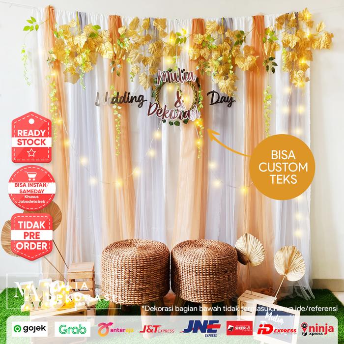 Gambar Backdrop Lamaran Nikahan Aqiqah Khitan Syukuran PhotoBooth Paket ATAU - Gold dari Mulia Dekorasi undefined Tokopedia