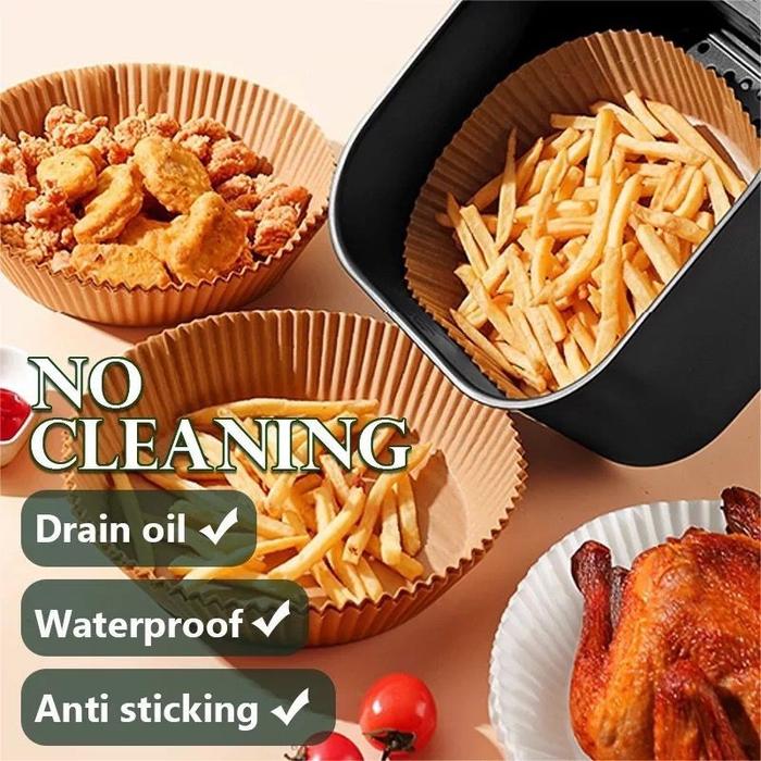 Gambar PAPEROAST Alas Air Fryer Disposable Paper Liner Waterproof - 50 pcs bulat dari bamblebee store undefined Tokopedia