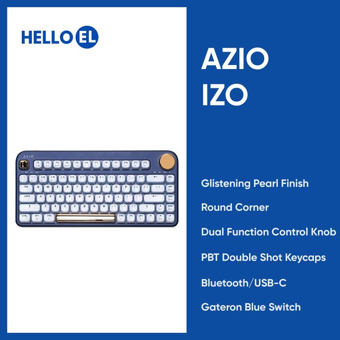 Gambar AZIO IZO Wireless Bluetooth Mechanical Control Knob Keyboard - Blue Iris dari Hello El Official undefined Tokopedia