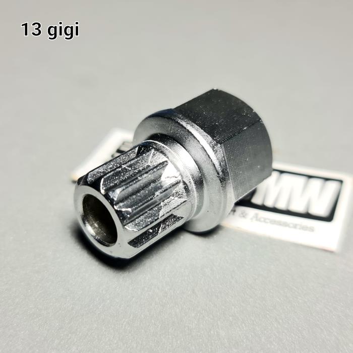 Gambar Kunci Adaptor Baut Roda Ban Velg BMW Seri 1 2 3 5 7 X Z MINI Cooper - 13 gigi dari Sparepart Mobil BMW undefined Tokopedia