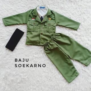 Gambar Baju Soekarno Baju Pahlawan Baju Anak Baju Unik Kostum Karnaval - Hijau, 0bln-1thn dari Carita Kidswear undefined 5 Tokopedia