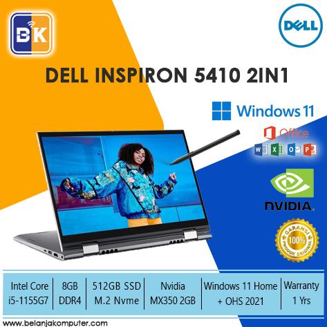 Gambar Dell Inspiron 5410 2in1 i5-1155G7,8GB,512GB,14",VGA,W11H,OHS21,1YR dari BelanjaKomputer undefined Tokopedia
