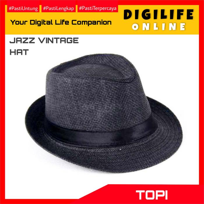 Gambar Topi Laken Jazz Vintage Cowboy Koboi Fedora Caping Pantai Country - Hitam dari DigiLife Online undefined Tokopedia